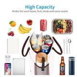 DALINDA Lunch Bag Lunch Box for Women Men Reusable Insulated Lunch Tote Bag, Handbags Case High Capacity for Travel Work Picnic,white