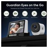 bonoch 5 1440P Baby Car Camera - 360 Degree Rotating Wide View Backseat Rear Facing Mirror for Baby, USB Powered with Charger, Easy Setup Car Seat Monitor, Night Vision