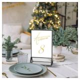 PPH-Sisy Acrylic Sign Holder 5x7 Display Stand, Clear and Stable Table Plastic Paper Holder, Acrylic Frames for Home Office Shop Photo Frames Exhibition Black (6pcs)