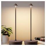 YIBEN 2Pack Rechargeable Cordless Table Lamp, Portable Powered LED Battery 6000mAh Metal USB Desk Lamp, 3 Levels Brightness Light for Restaurants Outdoor (2pack ferruginous)