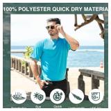 Kanu Surf Mens Swim Shirt with Short Sleeves UPF 50+ Rash Guard for Men with Quick-Dry Fabric (Large)