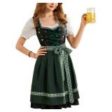 Scarlet Darkness Dirndl Dresses Women Oktoberfest Costumes Woman Traditional Bavarian Outfit Green M APRON ONLY