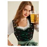 Scarlet Darkness Dirndl Dresses Women Oktoberfest Costumes Woman Traditional Bavarian Outfit Green M APRON ONLY