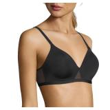 Hanes womens Oh So Light Foam Comfortflex Fit Wirefree Mhg521 Bra, Black/Nude, Medium US