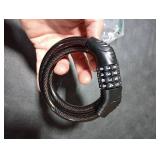 Jokmae Long Coiled Security Resettable Combination Bike Cable 4 Digit Lock, Anti-Theft Accessories for Mountain and Road Bike, Electric Bicycle, Scooter, 32 inch