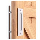 EaseLife 12 Stainless Steel Sliding Barn Door Handles and Pulls Flush Hardware Set, Double Sided, Brushed Finish, Easy Install