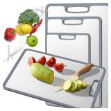 Titanium Cutting Board Double-sided non-slip silicone edging Pure Titanium Cutting Boards for Kitchen - Double-Sided Food-Grade Chopping Board Non-Stick Durable and easy to clean (Large)