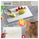 Titanium Cutting Board Double-sided non-slip silicone edging Pure Titanium Cutting Boards for Kitchen - Double-Sided Food-Grade Chopping Board Non-Stick Durable and easy to clean (Large)