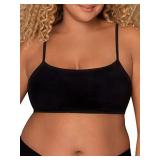 Fruit of the Loom Womens Spaghetti Strap Cotton Pull Over 3 Pack Sports Bra, White/Sand/Black, 32