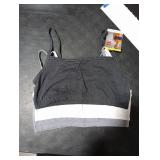 Hanes Womens Cropped Bralette, Breathable Pullover Bra, Crop Top, Solid Or Assorted, 3-pack Bra, Sky Grey Heather/Concrete Heather/White, Medium US