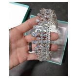 QXMYOO Vintage Women Wedding Tiaras Silver Cubic Zirconia Pageant Crowns Sweet 16 Birthday Prom Party Quinceanera Crowns Bridal Hair Accessories (Silver)