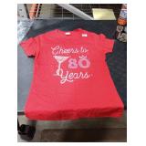 Cheers To 80 Years 80th Birthday 80 Years Old Bday T-Shirt RED Medium