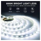 Onforu White LED Strip Lights, 32.8FT 6000K Super Bright Dimmable Tape Light Kit, 600 LEDs Daylight Easter Rope Light, 12V Flexible Strip Lighting for Mirror, Under Cabinet, Home, Bedroom