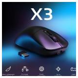 ATTACK SHARK X3 Wireless Gaming Mouse, 49g Ergonomic Computer Mouse, Triple Modes PAW3395 26K DPI Optical Sensor, 200h Battery Life, Programmable Buttons, Gaming Accessories for PC/Laptop/Mac (Black)