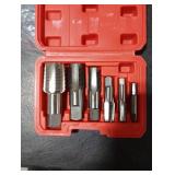 6-Piece NPT Pipe Tap Set, 1, 3/4, 1/2, 3/8, 1/4, 1/8 NPT Tap Set, Carbon Steel Hand Threading Plumbing Tap Set for Accurate Threads, Assorted Plumbers Mechanics DIY Thread cutting tools