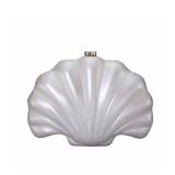 YJKIS Women Pearl Shell Acrylic Clutch Shell Purse Chain Shoulder Bag Ladies Wedding Clutch Prom Evening Handbag, Pearl