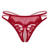 Avidlove Women Lace Panties Floral Lace Briefs Mesh Hollow Out G-String Thongs T-back Underwear Wine Red XL