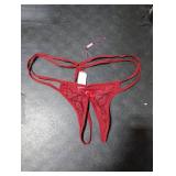 Avidlove Women Lace Panties Floral Lace Briefs Mesh Hollow Out G-String Thongs T-back Underwear Wine Red XL