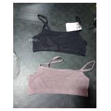 Hanes womens Comfortflex Fit Bralette Pack, Stretch Cotton Low-impact Bra, Moisture-wicking Cotton Bralette, 2pk Bra, 2-pack - String Crop Black/Spiced Fig/Terra Red, X-Small US