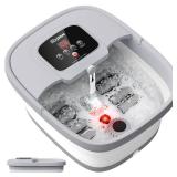 HOSPAN Collapsible Foot Spa with Heat, Bubble, Red Light, and Temperature Control, Foot Bath Massager with 8 Shiatsu Massage Rollers, Pedicure Foot Spa for Relaxation and Stress Relief