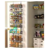 Moforoco 9-Tier Over The Door Pantry Organizer, Pantry Organization and Storage, Black Hanging Basket Wall Spice Rack Seasoning Shelves, Home & Kitchen Bedroom Bathroom House Essentials