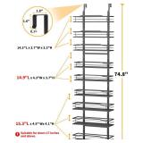 Moforoco 9-Tier Over The Door Pantry Organizer, Pantry Organization and Storage, Black Hanging Basket Wall Spice Rack Seasoning Shelves, Home & Kitchen Bedroom Bathroom House Essentials