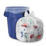 Aluf Plastics Heavy Duty 55 Gallon Transparent Trash Bags - (Value 50 Pack) - 1.5 MIL equivalent Industrial Strength Plastic 35 x 55 Fits Toter, Rubbermaid Brute, Carlislie Bronco etc.