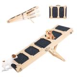 GENMOUS 30.5 Wooden Adjustable Dog Ramps for Bed,5 Levels Height Pet Steps for Small Dogs and Cats,Non-Slip Balanced Dog Indoor Outdoor Ramp,Wood Color