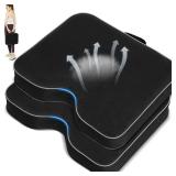 FASTMOMENT 2 Pcs Stadium Seat Cushions - Outdoor Seat Cushions for Bleachers Fashion & Portable Stadium Cushions with Decorative Strips Water-Repellent Stadium Seats for Outdoor Sports Events (Black)