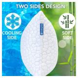 QUTOOL Cooling Pillows for Sleeping 2 Pack, Shredded Memory Foam Bed Pillows Queen Size Set of 2, Cool Pillow for Hot Sleepers Adjustable Firm Pillow for Side, Back and Stomach Sleepers Supportive