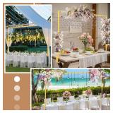 Over The Table Rod Stand with Clamps Adjustable 31-110 in Length 31-64 in Height Gold Table Balloon Arch Hanging Stand with Storage Bag for Halloween Christmas Wedding Birthday Party Decoration