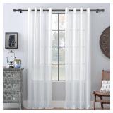 Huntype Curtain Rods for Windows 32 to 96 Inches - Black 1 Inch Diameter Curtain Rods, Easy Installation and Modern Design