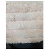 Neelvin Beige Faux Fur Cozy Soft Striped Decorative Throw Pillow Covers 12x20 inch Set of 2,Velvet Pillowcase Cushion Case for Sofa Couch