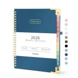 Forvencer Planner, Hardcover Calendar Planner Weekly and Monthly, September 2025 - October 2026, 6 x 8, Spiral Agenda Book with Tabs, Exquisite Daily Journal with Inner Pocket, Organizer Notebook for 