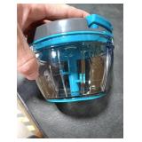 SIGNORAWARE Manual Food Processor, Vegetable Chopper -Easy Pull Hand String- Portable Stainless Steel Hand Food Chopper, Cutter, Garlic Mincer, Onion, Veggie, Fruit Chopper, Dicer w/Container (15 oz)