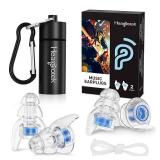 Hearprotek Concert Ear Plugs, 2Pairs Reusable high Fidelity Musician Ear Plugs for Concerts Loud Music-Noise Reduction Ear Protection earplugs for Rave,Festival,Music,Tinnitus Relief