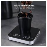 Rechargeable Mini Coffee Scale with Timer, Maestri House Espresso Scale, 2kg/0.1g Accurate Scale for Espresso and Pour-Over Coffee, Portable Digital Kitchen Scale with Automatic Timingï¼Black&Silv
