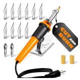 Hot Knife Cutting Tool - Reliable Easy to Use Hot Knife Plastic Cutter for Wood, Plastic, Foam, Crafts, Wires, 42,5 Cable, 30W Power Draw - 10 Blades, 2 Blade Holders & 1 Wood Burning Tip Included