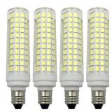 Lxcom Lighting E11 LED Corn Bulb 15W Dimmable Ceramic LED Light Bulbs 120W Equivalent 136 LEDs 2835 SMD 1500LM Daylight White 6000K T3/T4 JDE11 E11 Mini Candelabra Base for Home Lighting, 4 Pack