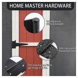HOME MASTER HARDWARE Wood Gate Hardware Set- Heavy Duty 6 Gate Tee Hinge,Pull Set Gate Hardware Kit with Screws for Outdoor Fence Swing Gate Black Finish