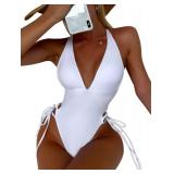 SKAYS One Piece Swimsuit Women,Bathing Suit for Women,One Piece Swimsuit Women Tummy Control,Womens One Piece Swimsuits White L