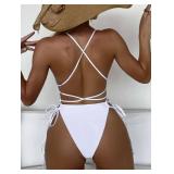 SKAYS One Piece Swimsuit Women,Bathing Suit for Women,One Piece Swimsuit Women Tummy Control,Womens One Piece Swimsuits White L