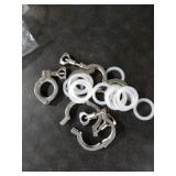 QiiMii Stainless Steel 304 Single Pin Heavy Duty Tri Clamp with Wing Nut for Ferrule TC 1.5 with 1 pc Silicone Gasket (5 Pack)