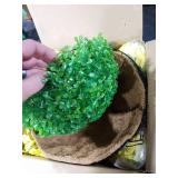 Artificial Fake Hanging Flowers Plants Baskets for Outdoor Decoration, Faux Silk Morning Glory in Planter UV Resistant Realistic for Home Outside Porch Patio Balcony Garden Yard Home Decor, Yellow