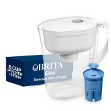 Brita Water Pitcher, Metro Elite Filter, Removes 99% of Lead, Includes 1 Filter, 6-Cup Capacity, White