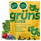Gruns Kids Vitamins, Super Greens Gummies - Superfood Gummy Bears with Spirulina, Chlorella, 20+ Vitamins & Minerals, Prebiotics Fiber for Digestive Health, Adaptogens Supplement, 28 Day Supply