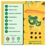 Gruns Kids Vitamins, Super Greens Gummies - Superfood Gummy Bears with Spirulina, Chlorella, 20+ Vitamins & Minerals, Prebiotics Fiber for Digestive Health, Adaptogens Supplement, 28 Day Supply
