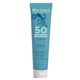 BLUE LIZARD Sensitive Mineral Sunscreen with Zinc Oxide 50+ Water Resistant UVAUVB Protection with Smart Cap Technology Fragrance Free, Sensitve, SPF 50 - - Tube, Unscented, 5 Fl Oz