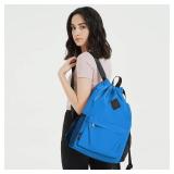 WANDF Drawstring Backpack Sports Gym Bag with Shoes Compartment, Water-Resistant String Backpack Cinch for Women Men(Large,Dark blue)