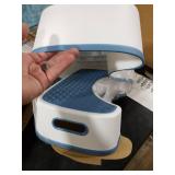 MR.SIGA Toilet Stool Squat Adult, Bathroom Stool Heavy Duty, Anti Slip Toilet Step for Bathroom, Toddler Step Stool for Kids, White & Grayish Blue